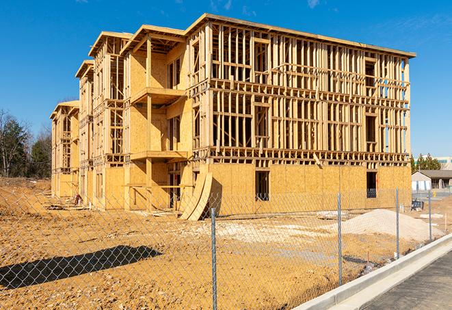 a snapshot of temporary chain link fences protecting a large construction project from unauthorized access in Yatesville, PA